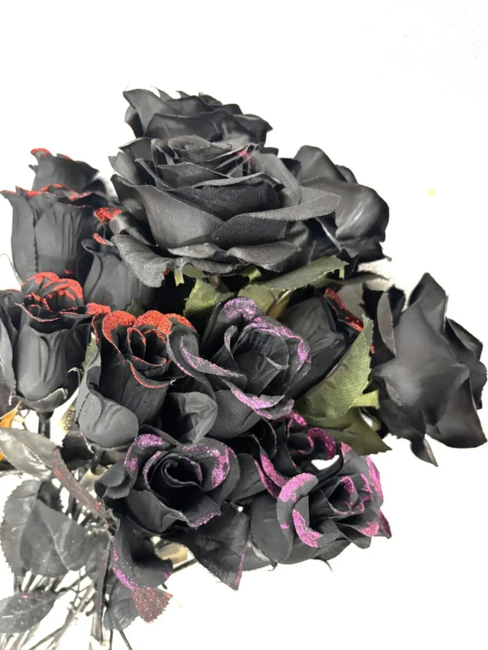 Black Silk Stem Roses Assortment – quantity 17 NWT